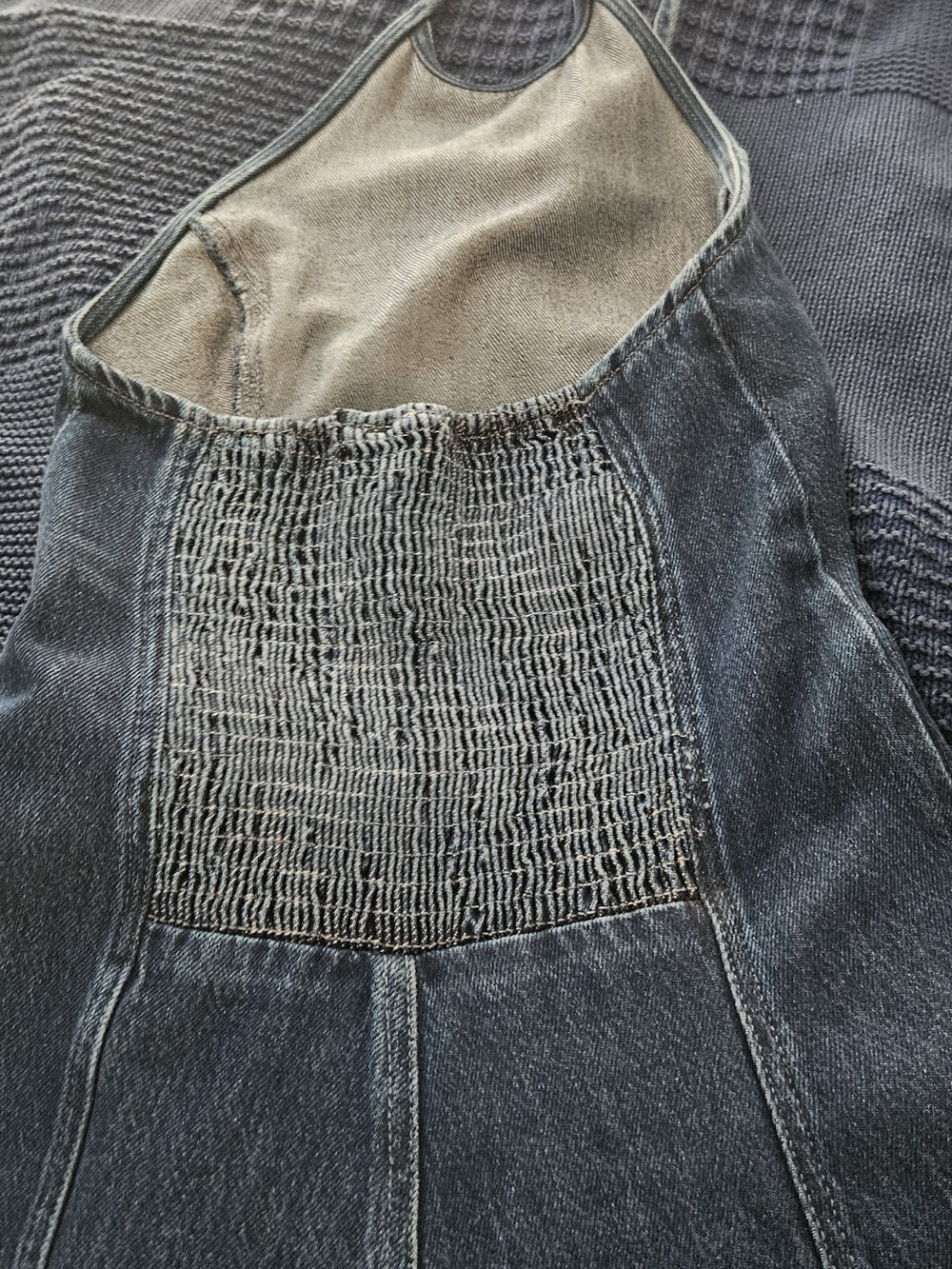Anthropologie Backless Denim Dress in Dark Blue - Picture 3 of 5